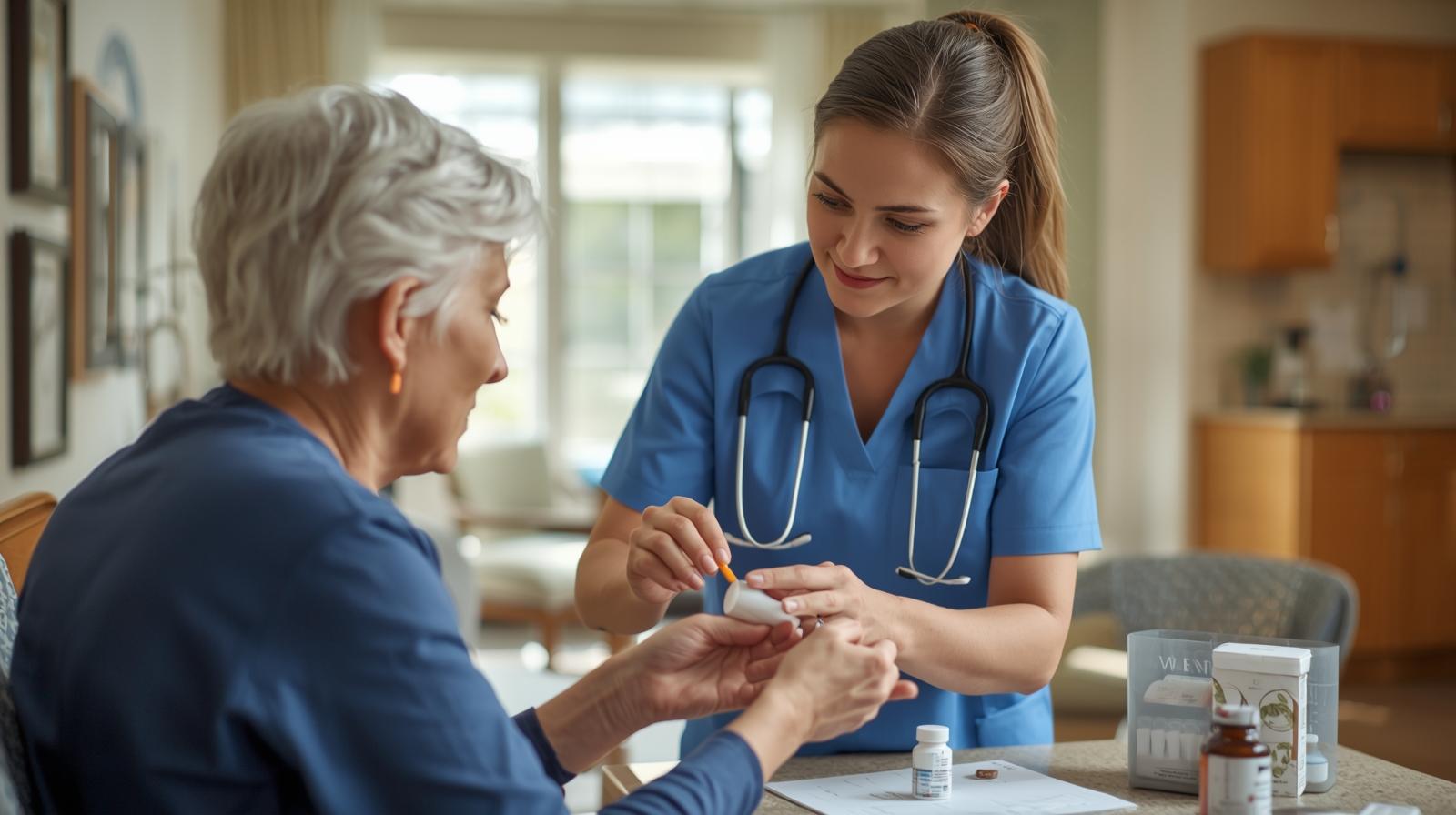 make an image of a caregiving home providing this Medication Management by RN with a good resolution